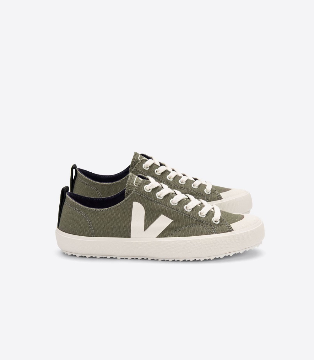 Tenis Veja Hombre - Nova Lona - Verde Oliva/Blancos - 843XIRVHU